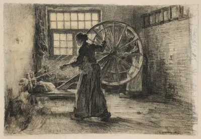 La Fileuse av Léon Augustin Lhermitte