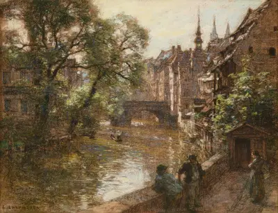 Le pont de Nuremberg av Léon Augustin Lhermitte