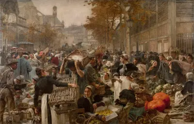 Les Halles av Léon Augustin Lhermitte