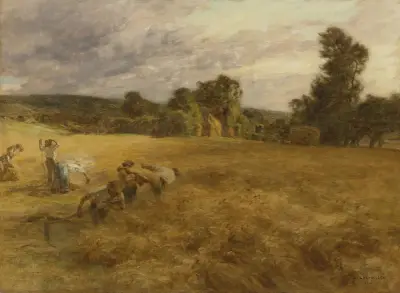 Åska vid skörd av Léon Augustin Lhermitte