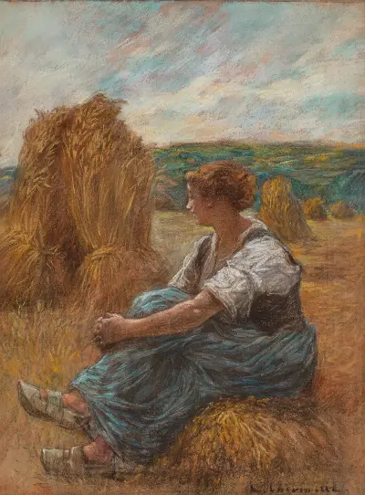 Vila på fälten av Léon Augustin Lhermitte