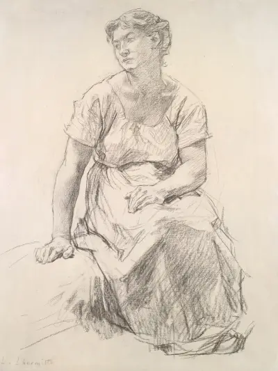 Seated Peasant Woman av Léon Augustin Lhermitte