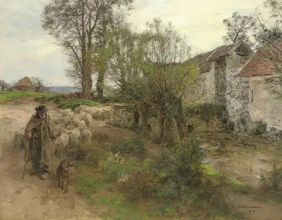 Boskapens utdrivning från Rue Chailly av Léon Augustin Lhermitte