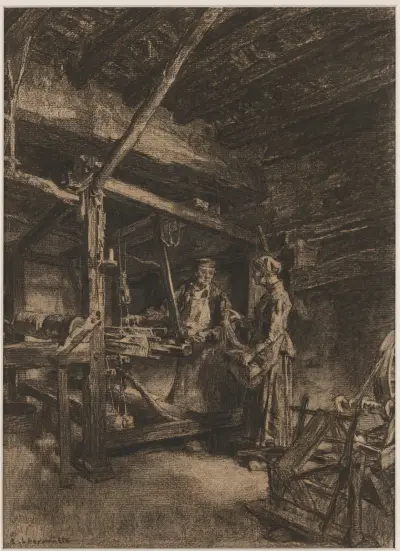 The Weaver (Le tisserand) av Léon Augustin Lhermitte