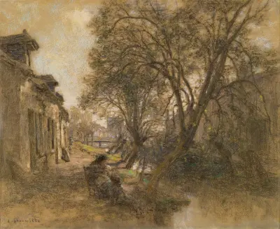 Utsikt från Saint-Bonnet nära Bourges av Léon Augustin Lhermitte