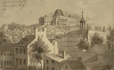 Kapitolium och del av Washington City av Augustus Köllner