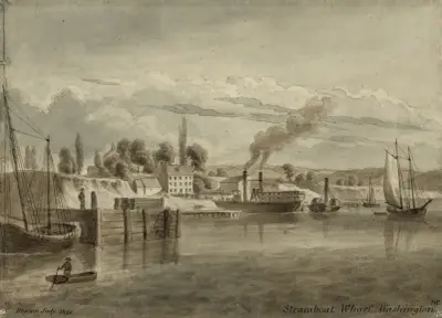 Steamboat Wharf, Washington, D.C. av Augustus Köllner