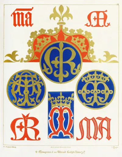 Eight Monograms of our Blessed Lady’s Name av Augustus Pugin