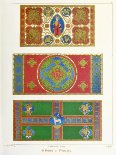Broderade förhängen för altare av Augustus Pugin