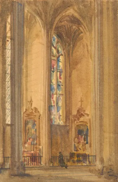 Interior of a Gothic Church – nr 2 av Augustus Pugin