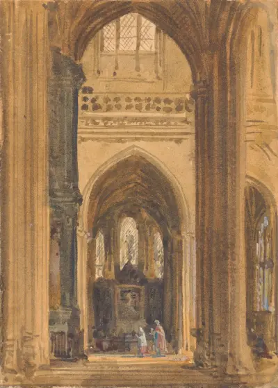 Interior of a Gothic Church – nr 1 av Augustus Pugin