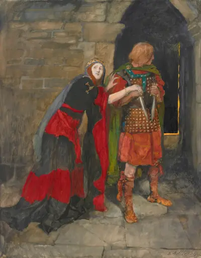 Lady Macbeth; ‘“Infirm of purpose! Give me the daggers…,’ Act II, Scene II, Macbeth av Edwin Austin Abbey
