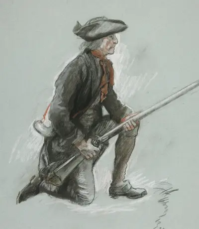 Study for a figure in ‘Valley Forge’ mural at the state capitol building in Harrisburg, Pennsylvania av Edwin Austin Abbey