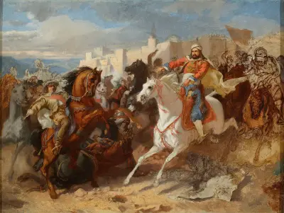 Episode from Austro-Turkish wars, sketch av Stanisław Chlebowski