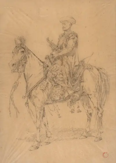 Mehmed II on horseback – study for the painting “Entry of Mehmed II into Constantinople” av Stanisław Chlebowski
