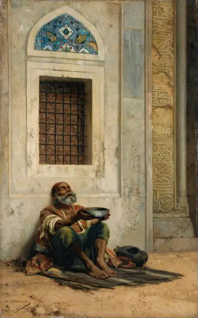 Mendicant At The Mosque Door av Stanisław Chlebowski