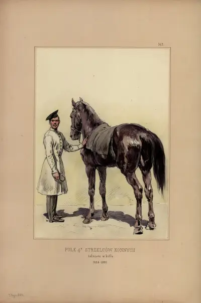 4 Pułk Strzelców Konnych, żołnierz w kitlu 1826-1830 av Bronisław Gembarzewski