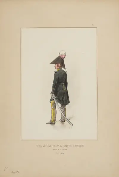 Pułk Strzelców Konnych Gwardyi, oficer w surducie, 1815-1826 av Bronisław Gembarzewski