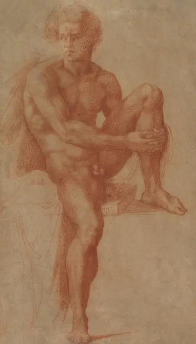 Seated Male Nude av Baccio Bandinelli