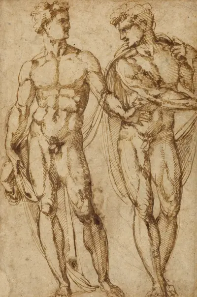 Study of Two Men av Baccio Bandinelli