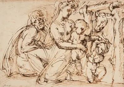 The Holy Family with Saint John the Baptist av Baccio Bandinelli