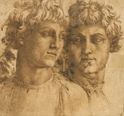 Two Studies of the Head of a Youth av Baccio Bandinelli