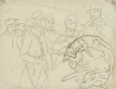 Group around Max of Baden – shot game av Johann Baptist Kirner