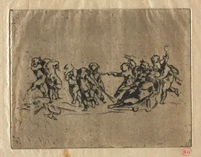 Backanal med barn och vagn av Jean-Baptiste Carpeaux