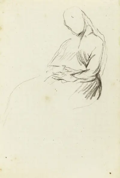Etude de femme assise de face av Jean-Baptiste Carpeaux
