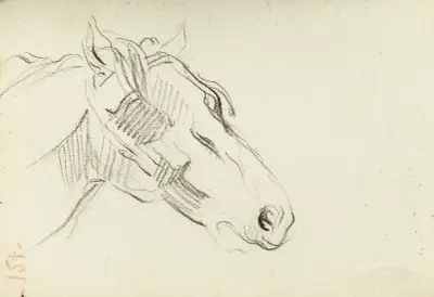 Etude de tête de cheval av Jean-Baptiste Carpeaux