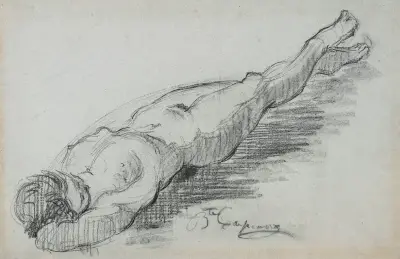 Studie av kvinnlig nakenakt av Jean-Baptiste Carpeaux