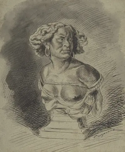 Studie till 'Why Born Enslaved!' av Jean-Baptiste Carpeaux