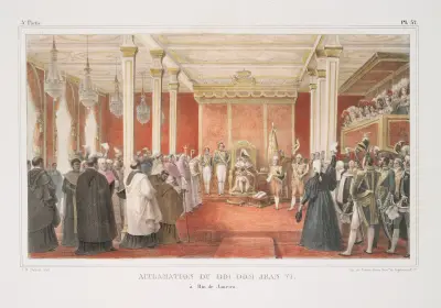 Acclamation du roi Don Jean VI à Rio de Janeiro von Jean Baptiste Debret