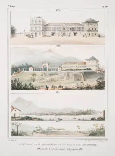 Améliorations progressives du Palais de St. Christophe (Quinta de Boa Vista), depuis 1808 jusqu’en 1831 av Jean Baptiste Debret