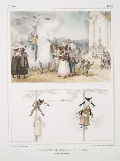Bränningen av Judas docka, påskafton av Jean Baptiste Debret