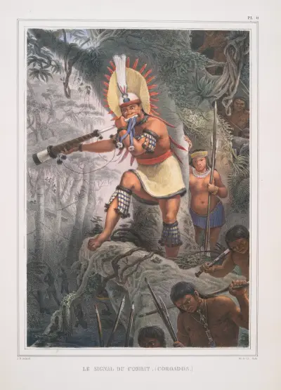 Stridssignalen (Coroados) av Jean Baptiste Debret