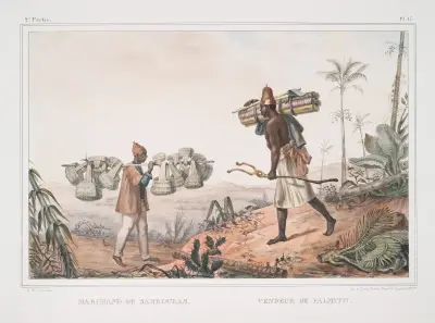 Marchand de sambouras. Vendeur de palmito av Jean Baptiste Debret