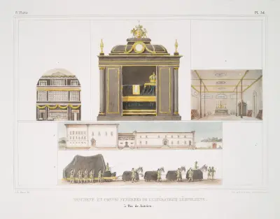 Monument et convoi funèbres de l’impératrice Léopoldine à Rio de Janeiro av Jean Baptiste Debret