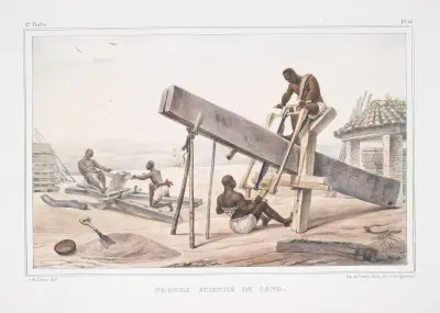 Långsågande negrer av Jean Baptiste Debret