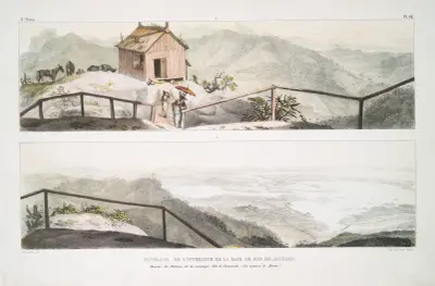 Panorama de l’intérieur de la baie de Rio de Janeiro av Jean Baptiste Debret