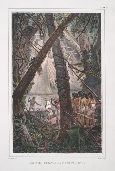 Sauvages Goyanas, (à O Mar Pequeno.) av Jean Baptiste Debret