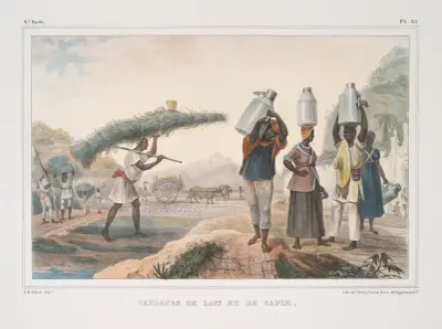 Vendeurs de lait et de capim av Jean Baptiste Debret