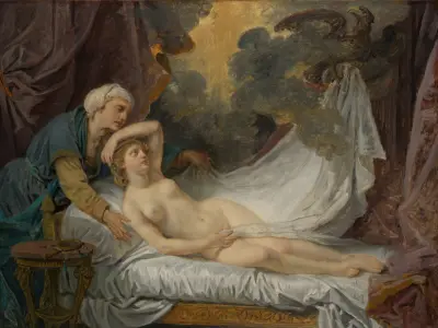 Aegina Visited by Jupiter av Jean-Baptiste Greuze