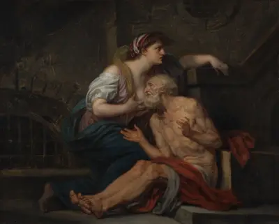 Cimon och Pero; 'Romersk barmhärtighet' av Jean-Baptiste Greuze