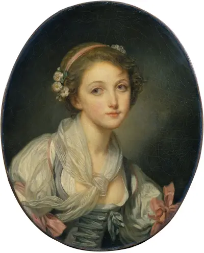 Girl with a Gauze Scarf av Jean-Baptiste Greuze