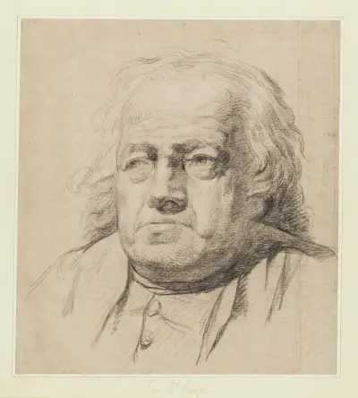 Halvlängdsporträtt av en gammal man av Jean-Baptiste Greuze