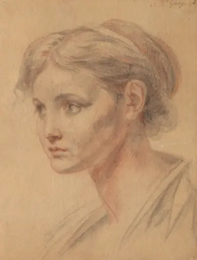 Flickhuvud av Jean-Baptiste Greuze