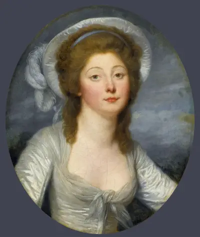 Portrait Of A Young Woman, Called Mademoiselle Montredon av Jean-Baptiste Greuze