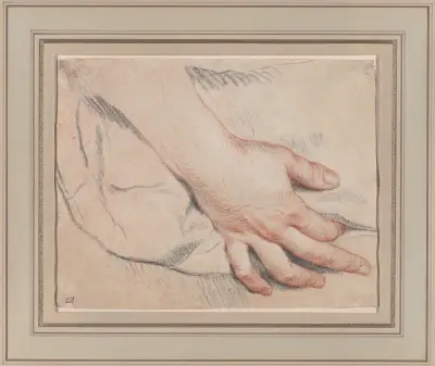 Studie av en hand av Jean-Baptiste Greuze