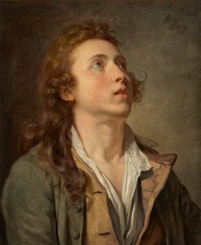 Study Of A Young Man av Jean-Baptiste Greuze